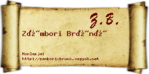 Zámbori Brúnó névjegykártya